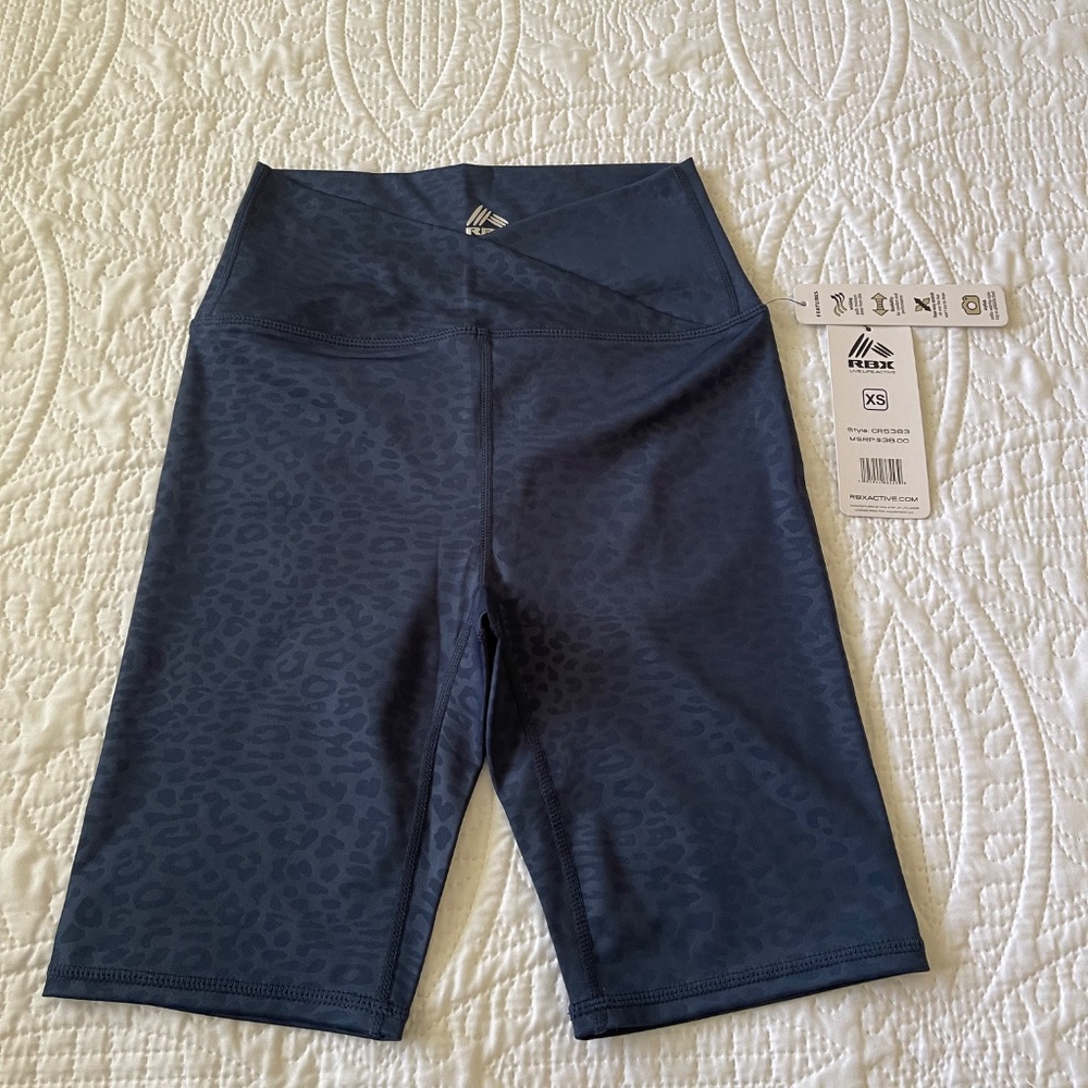 RBX women’s XS bike shorts leopard print NWT